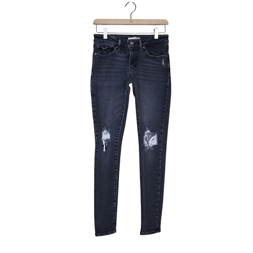 Levi's 711 Women's 27 Distressed Black Skinny Jean